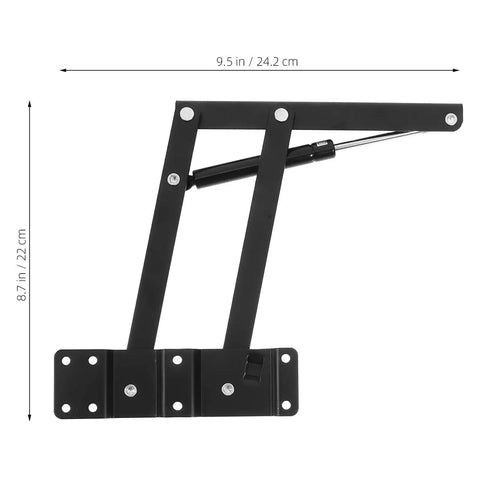 Black steel hinge from Heavy Duty Spring Cupboard Door Hinges Set Pneumatic Folding Lid Support For Wood Cabinets And Wooden Boxes