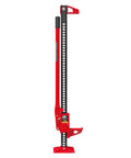 Beefy 48 Inch Ratcheting Off Road Utility Farm Jack, 3 Ton Capacity, Lifts From 5.12 To 40 Inches, Multidirectional Use, Red Finish