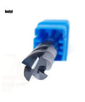 Carbide square-end mill, 1/2 in, 4-flute, AlTiN-coated; baiyi brand with blue storage case in background