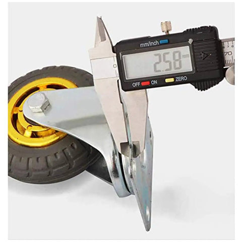 Measuring Top Shelf Heavy Duty Furniture Caster Wheels 3 Inch To 4 Inch Polyurethane Rollers with caliper for precision.