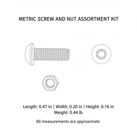316 Stainless Steel Micro Fastener Kit With Metric Screws And Nuts M1 Through M1.6 For Precision Electronics And Marine Hardware Repair, screw and nut diagram