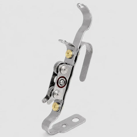 Ultimate TIG Wire Feeder Tool With Magnetic Base And Heat Shield For Alloy Filler Rods, close-up of metal guide mechanism.