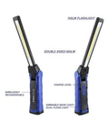 52SL Foldable Dual LED Work Light With 1000 Lumen Flood Mode showing dual panels and 150lm flashlight, wireless rechargeable
