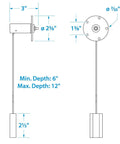 Diagram of Marine Fuel Gauge Sending Unit Kit For 6 To 12 Inch Tank Depth Gas Or Diesel Electric With 35 To 240 Ohm Compatibility Model 15461