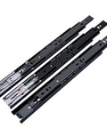 Full Extension Drawer Slides Set 1 Pair Heavy Duty Three Section With Shock Absorption Rebound Buffer For 20 Inch Drawers in black metal