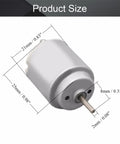 Dimensions diagram of Two Pack Micro DC Motors 1.5 To 6 Volt High Speed 5000 To 20000 RPM Electric Motors with 2 mm round shafts