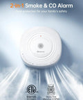 Smoke And Carbon Monoxide Detector Combo With 10 Year Sealed Battery End Of Life Alert No Battery Changes Ever Keeps Your Home Safe And Sound With Easy Install No Battery Replacements Required, white round ceiling alarm