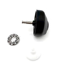 CKSOFBAOT front caster wheel for ECOVACS vacuums; black plastic wheel with metal bearing plate, white spacer (3 pcs)