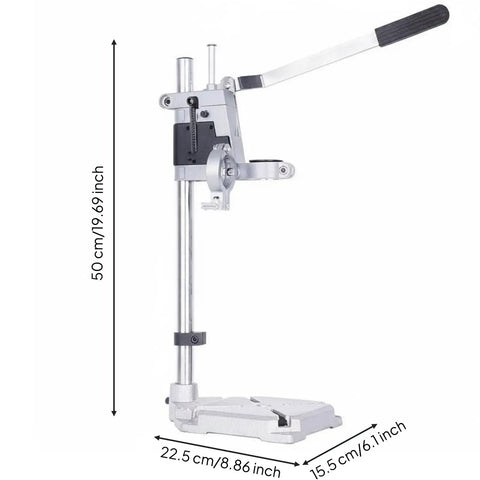ShengQuanHao Universal Drill Press Stand With Adjustable Cast Iron Base Mount, 50cm height, secure clamp for benchtop drilling.