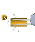Diagram of Rock Solid Digital Inside Outside Caliper Gauge With Pointer Dial measuring blind holes, showcasing dimensions and gauge tips.