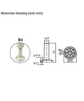 Technical drawing of Industrial AC 110V LED Stack Light With 90dB Buzzer Alarm base, showing dimensions and structural details.