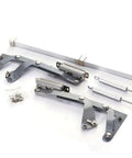 Silent Vertical Lift Hinge For Cabinets With 4 Kg Capacity, shown with brackets and screws, suitable for kitchen storage installation.