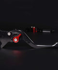 Sick Adjustable Brake And Clutch Levers Fit Yamaha Raptor 660 700 YFZ450 Banshee Blaster Anodized Aluminum black lever with red adjustment.