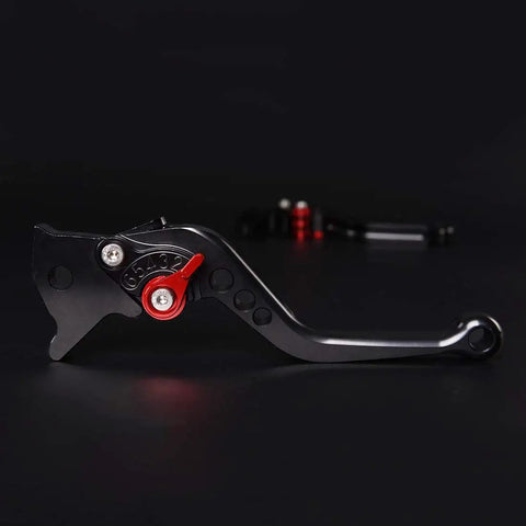 Sick Adjustable Brake And Clutch Levers Fit Yamaha Raptor 660 700 YFZ450 Banshee Blaster Anodized Aluminum black lever with red adjustment.