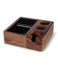 Level Up Your Home Setup With This Dope Wooden Espresso Tamper Holder And Non Slip Barista Mat Stand Crafted For Smooth Shot Prep And Effortless Tamping Sessions, featuring a wood espresso tamper dock.