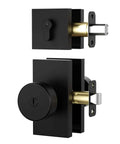 Matte Black Exterior Door Knob And Deadbolt Set Built Tough Heavy Duty Zinc Alloy Front Door Lock With Keyed Alike Entry Square Design