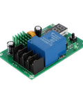 Super Tight 60V Battery Charging Control Board Compact Power Module For Custom EV Solar DIY Battery Systems With Lithium Ion Compatibility And Zero Sweat Setup side view showing relays and components.