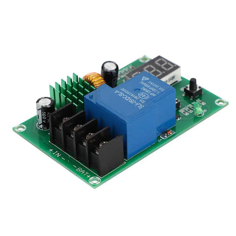 Super Tight 60V Battery Charging Control Board Compact Power Module For Custom EV Solar DIY Battery Systems With Lithium Ion Compatibility And Zero Sweat Setup side view showing relays and components.