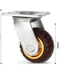 Heavy Duty Rubber Caster Wheels 4 Inch Swivel Rollers with solid metal stem and durable rubber wheel, ideal for utility carts.