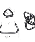 Angled Hog Ring Pliers Set With 500 Galvanized Hog Rings For Furniture And Auto Upholstery, shown with ring sizes 5/16", 1/2", 3/4"