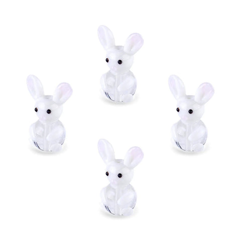 Rabbit Lampwork Glass Beads 10 Pcs Cute Bunny Spacer Beads for DIY jewelry making supplies, 25-28mm, 18-20mm, 1mm hole