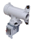 Drain Pump Replacement For GE Washers DIY Friendly With Removable Filter And 120V 85W Motor WH23X10028A Direct Fit Keeps Your Machine Flowing Smoothly Replaces WH23X10026 And WH23X10028, white plastic pump assembly