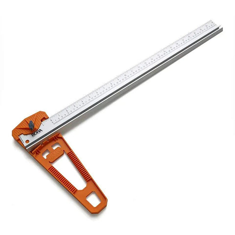 Rip Guide With Saw Plate And Rip Handle For Circular Saws, Pro Grade Precision Cutting System showing ruler and orange base