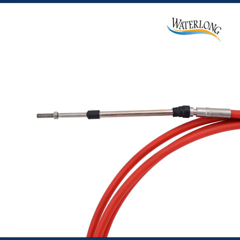 Throttle Control Cable 11.5 Feet 2 Pack Red Outboard Rotary Steering Cable For Most Single Station Boats Stainless Steel End With HDPE Liner