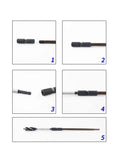 Top Shelf Heavy Duty 11 Piece Woodworking Auger Drill Bit Set Featuring Razor Sharp Spiral Flutes For Reliable Clean Hole Boring In Lumber Plywood MDF Sheets Pro Tier, showing detailed bit connections.