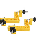 Rock Solid 90 Degree Square Kit For Flawless Right Angle Alignment On Cabinets And Picture Frames With Heavy Duty Clamps And Precision Metric And Imperial Scales Making Quick No Sweat Diy Builds A Breeze - Yellow heavy duty clamps for precise right angle alignments.