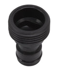 Close-up of a black plastic connector from Garden Hose Quick Connect Fittings Set Must Have 10 Pcs Water Hose Connectors Quick Connectors Tap Adapters Plastic Female To Male G Three Quarter Inch Thread Nipple Hose Quick Connect For Sprinklers Power Washers.