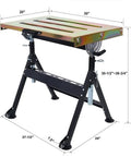 Tough As Nails Welding Table 30 By 20 Inches Industrial Steel Workbench with adjustable height and folding design.