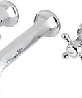 Totally Sleek Wall Mount Bathroom Faucet In Polished Chrome With Solid Brass Build, Hot And Cold Cross Handles view