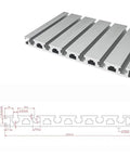 Heavy Duty 20240 Aluminum Extrusion Profile In Sleek Anodized Black For Rock Solid 3D Printer And Cnc Machine Frames Top Shelf Industrial Framing Rail Half Meter Long Build close-up view with dimensions.