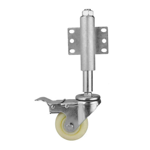 3 Inch Nylon Gate Wheel Caster With Spring Loaded Swivel And Brake, Heavy Duty Metal Gate Roller For Flat Surfaces