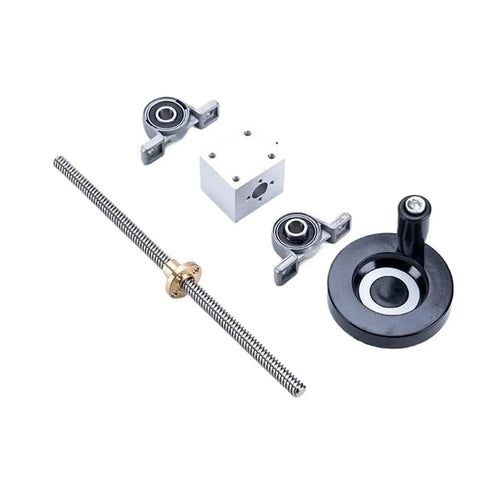 Beefed Up Lead Screw Kit For 3D Printers And CNC Machines 10mm Screw With 2mm Lead 304 Stainless Steel Includes Nut Bracket Handwheel And Bearings