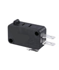 Compact Silver Micro Switch Built Tough For Industrial And Household Appliances Featuring A Dustproof Housing And No Sweat Mounting With Heavy Duty Terminals And Rock Solid Durability For Your Electric Clothes Drying Rack, showing black thermoplastic body and terminals.