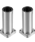 Pair of LMK30LUU 30mm Square Flange Linear Ball Bearing Double Sealed for 30mm shafts, front view