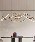 Sleek Modern Pendant Lamp Led Ceiling Hanging Light For Dining Room, Adjustable Drop Cord Setup, Chic Indoor Fixture That Brings A Clean Vibe To Your Everyday Home Space And Looks Amazing, featuring unique intertwined design.