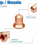 Copper tip labeled 176656 Tip, part of the 20Pcs Plasma Torch Consumables Kit With 176656 Tips And 176655 Electrodes For Spectrum 375 Xtreme Cutters.