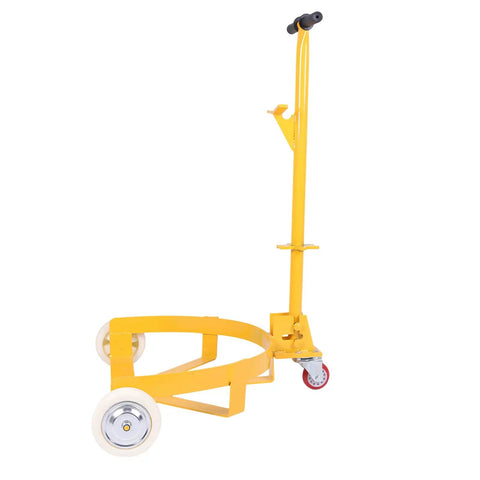55 Gallon Drum Dolly With Swivel Wheels For Heavy Duty Drum Transport Haul Up To 1200 Lbs Like A Boss Durable Steel Construction Adjustable Ergonomic Handle From 28.94 To 38.4 Inches 360 Degree Steering For Smooth Moves yellow steel drum dolly