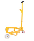 Heavy-Duty 55 Gallon Drum Dolly With Swivel Wheels, 1200 Lbs Capacity, Rugged Steel Frame, Height-Adjustable Handle, 360 Degree Steering For Easy No-Fuss Maneuvering In Tight Spaces, yellow steel dolly with swivel wheels