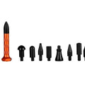 Image of DIY Paintless Dent Repair Kit With 9 Heads Tap Down Pen For Small Dings And Hail Damage, showing orange pen and 8 black heads.