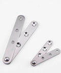 4 Piece Stainless Steel 360 Degree Rotating Concealed Door Hinges, shown in close-up view, highlighting heavy duty pivot fittings.