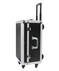 Heavy Duty Rolling Tool Box With Wheels And Telescoping Handle For Easy Transport Portable Storage Chest, side view.
