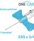Push Button 23G 0.75 Inch Sampling Kit for Industrial and Lab Use, 50 Sets Per Box, Clear Tubing, Tight Luer Adapter, Leak Proof, Safe Push Mechanism Pack, 23G x 3/4" electro-polished tri-beveled needle