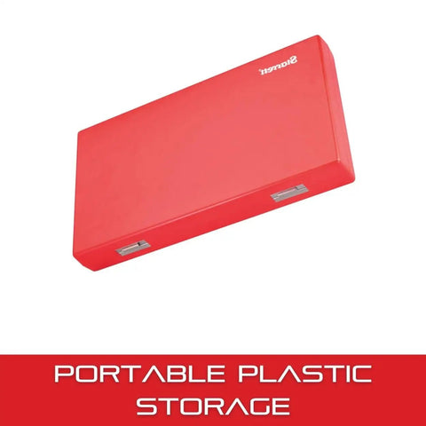 Durable Plastic Case With Custom Foam Insert For 12 Inch And 300 Millimeter Combination Square Sets, red, angled view