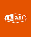 GSI Outdoors logo on orange background with stylized pine trees