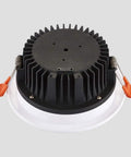 WKNHHL Recessed Lighting Housing Trim Kits LED Ceiling Lights round panel with black heatsink, designed for easy installation.