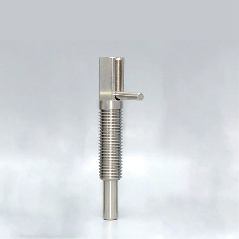 Screw In Indexing Plunger Bolt With Slick Threads And Knockout Grip For Precision Positioning And Heavy Duty Assembly Zero Play Easy Install M16X2 Metric Thread Single Piece Hardware close up view.